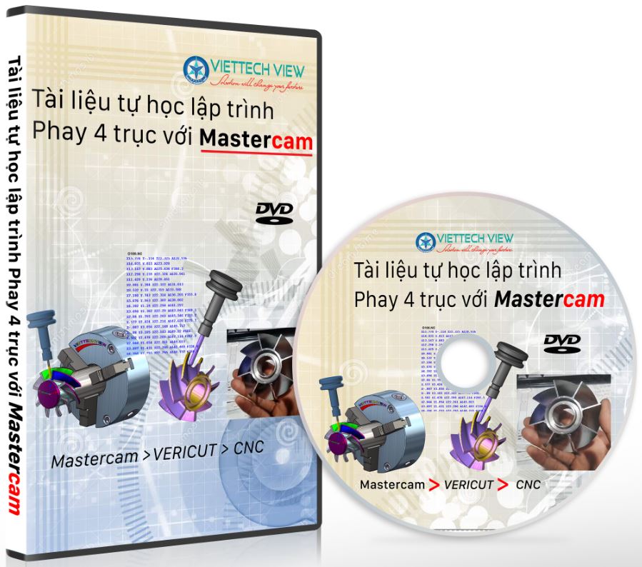 DVD Tự học lập trình phay 4 trục với Mastercam. (Mastercam Mill 4axis)